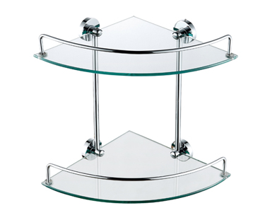 Corner Double Level Glass Shelf – U92712B
