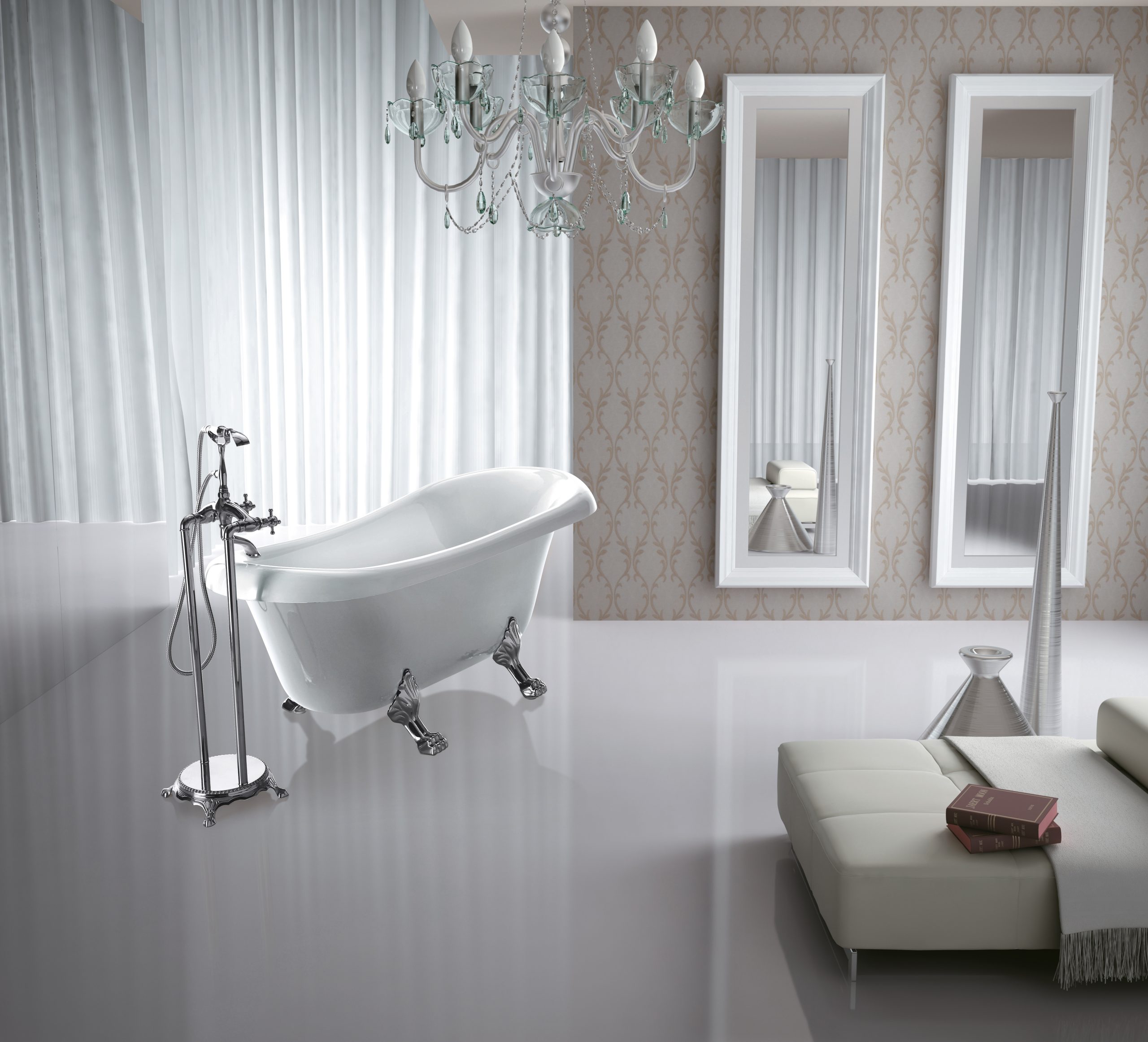 Matte White Acrylic Freestanding Bathtub – 1710x750x760mm (Product ID: UFB13)